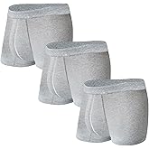 KARSWATT Washable Absorbency Urinary Incontinence Underwear for Men, Leak Proof Boxer Briefs for Bladder Leak Protection 3 Pack (X-Large, Gray)