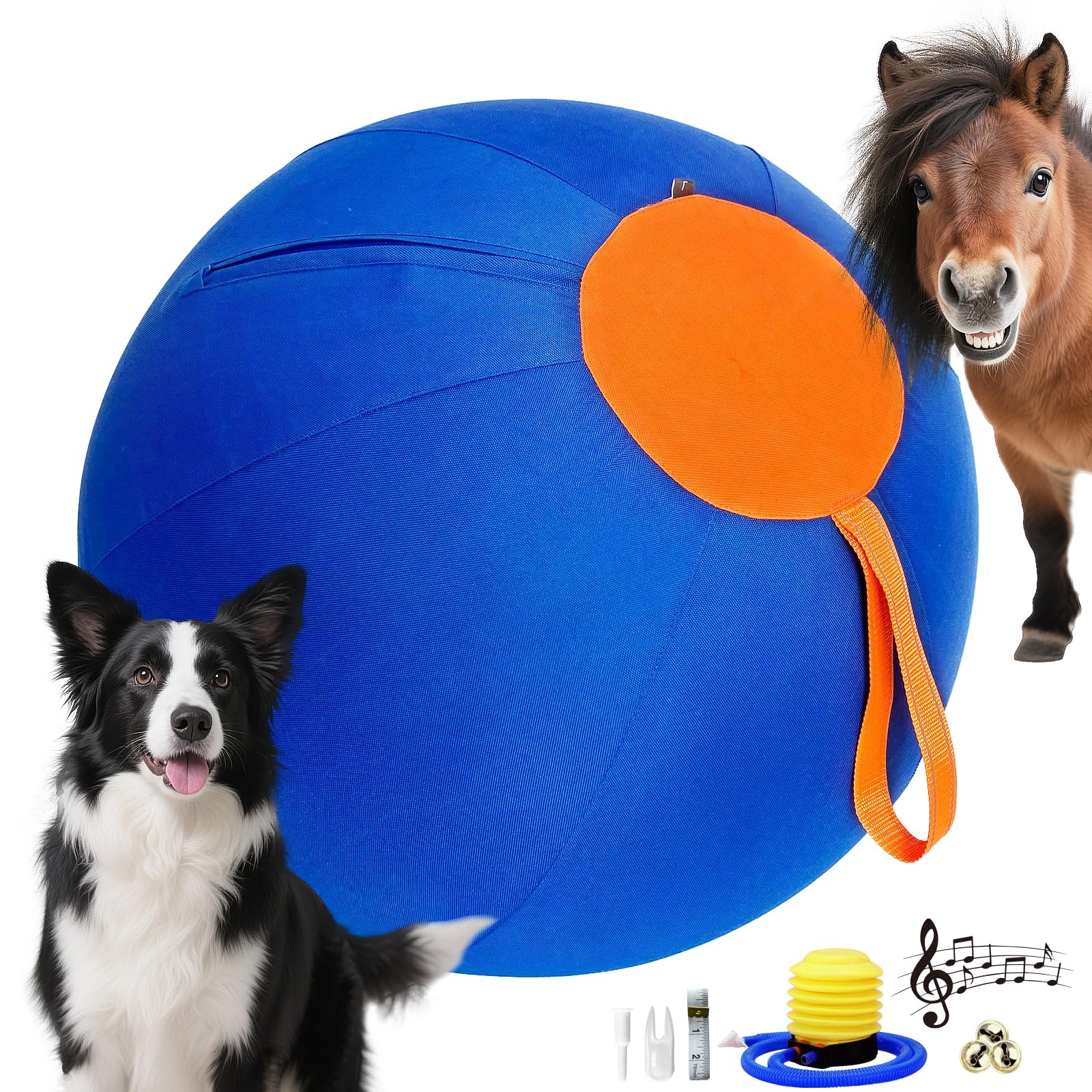 Photo 1 of 25" Herding Ball for Dogs – Durable Horse Ball Style Dog Toy with Cover – Dog Herding Toy for Outdoor Play, Training & Exercise – Great for Australian Shepherds & Large Breeds