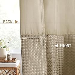 Gibelle Waffle Weave Shower Curtain with Mesh Top
