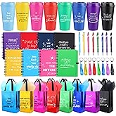 48 Pcs/8 Sets Employee Appreciation Gifts Bulk - Includes Thank You Gift Bags with Tissue Paper Notebooks Pens Cups Keychains - Thank You Gifts for Coworkers Teachers Staff Team Volunteers (Colorful)