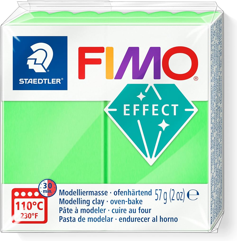 Staedtler FIMO Effect Neon Green Oven-Hardening Modelling Clay 57g