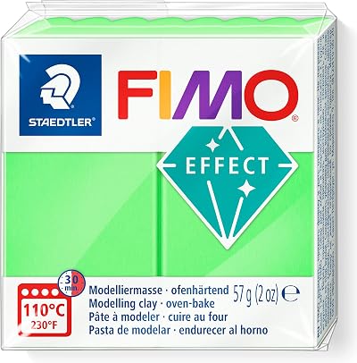 Staedtler FIMO Effect Neon Green Oven-Hardening Modelling Clay 57g