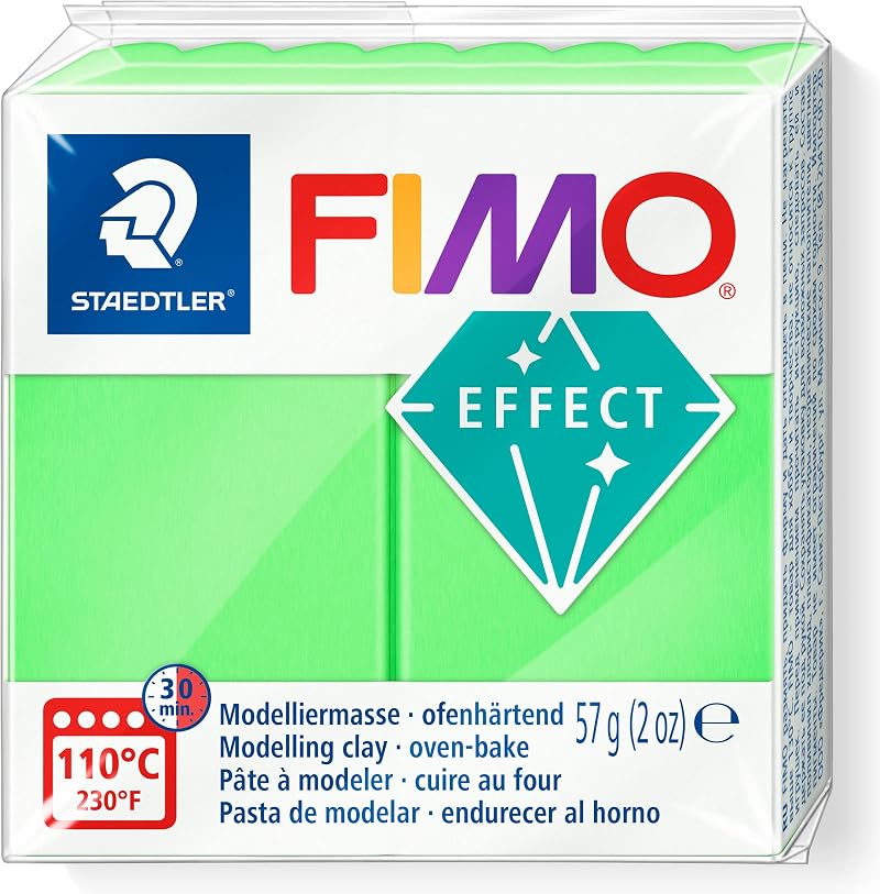 Staedtler FIMO Effect Neon Green Oven-Hardening Modelling Clay 57g