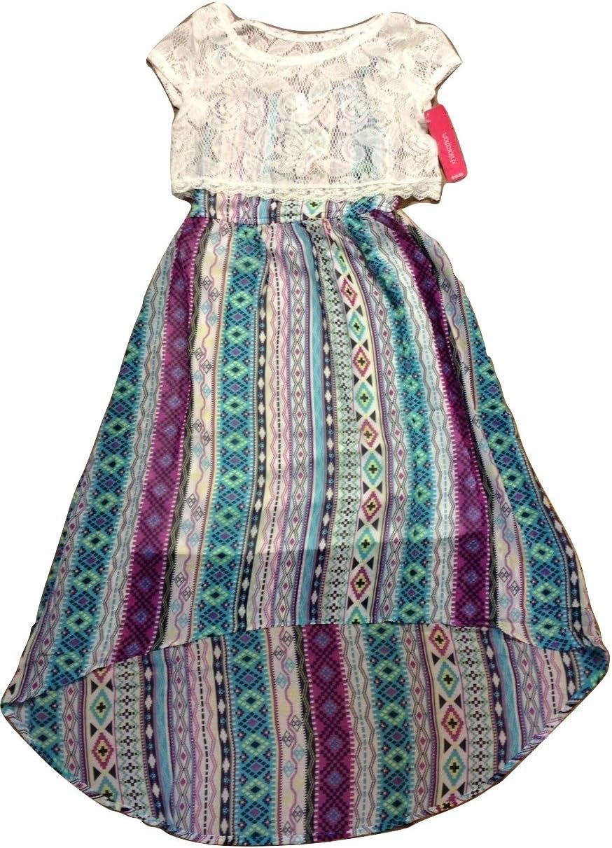 Xhilaration Girls Multicolored hi-Low Dress Size Large 10/12