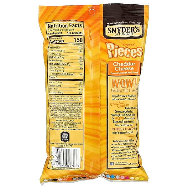 SNYDERS, PRETZEL PIECES, CHEDDAR CHEESE, 8 OZ (226.8 G)