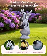 Goodeco Dragon Solar Light Statue Garden Ornament 6.5 x 11.8 in view 7