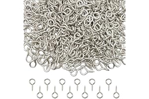 AIGEOU 200PCS Small Eye Screws 4 x 8mm Jewelry Making Eyelets Pin Mini Screw Eyes Pin Hook for Art DIY Crafts (Dark Silver)
