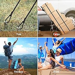 Bungee Cords with Carabiner, 8 Inch Long Heavy Duty