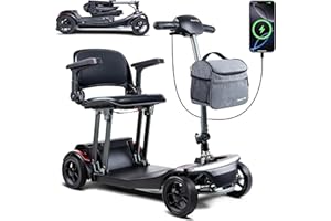 SCOOTNGO Mobility Scooter for Seniors & Adults 4 Wheels Foldable Scooters Airline Approved, 44Lbs All-Terrain Folding Electri