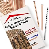 24pcs Pure Copper Nails for Killing Trees &ndash; One Strike Perfection Kit &ndash; 3.5 Inch Long Spikes with Wood Auger Bit &ndash; Effective Removal for Stumps, Roots &amp; Landscaping &ndash; Eco-Friendly &amp; Easy to Use