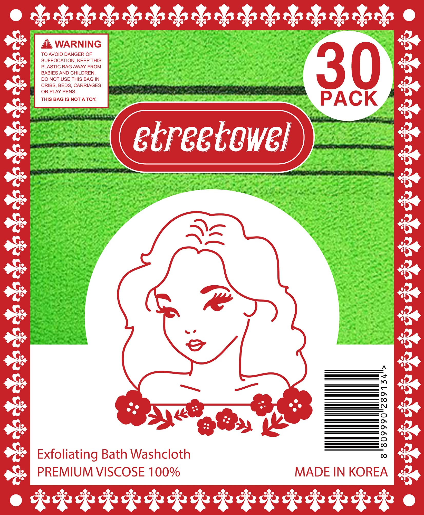 etreetowel Made in Korean Asian Exfoliating Bath Washcloths Mitt Series (6 Pack)