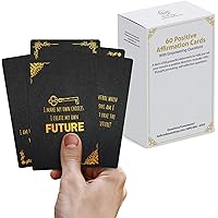 Dessie Affirmations Cards With Thought-Provoking Questions. 60 Unique GOLD FOIL Affirmation Cards w/ 100+ Empowering Question