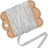 GORGECRAFT 20 Yards 1/4 Inch Flat Sliver Elastic Band Glitter Metallic Elastic Cords Strip Strap Braided Elasticity Knit String Ribbon for Sewing Crafts Skirt Waistband Dress Making Clothing