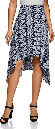 oodji Ultra Femme Jupe Légère avec Bas Asymétrique: Amazon.fr: Vêtements et  accessoires