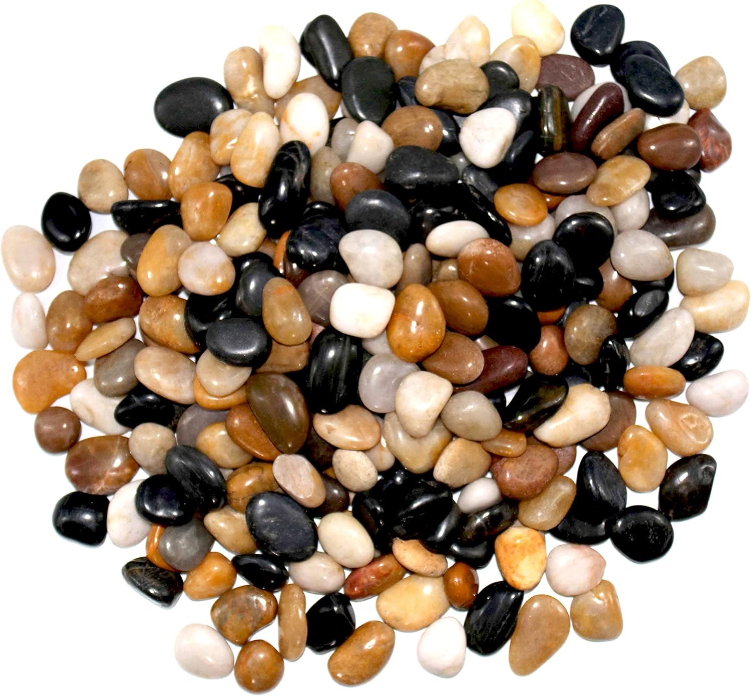 Hardscaping Materials - Polished Colored Pebbles 5 Lb. ½” – 1” inch Pebbles for Plants, Gardens, Décor, Landscaping, Succulent, Terrarium,Decorative, 100% Natural Colorful Stone Pebbles Without Fillers, Multicolored Rocks