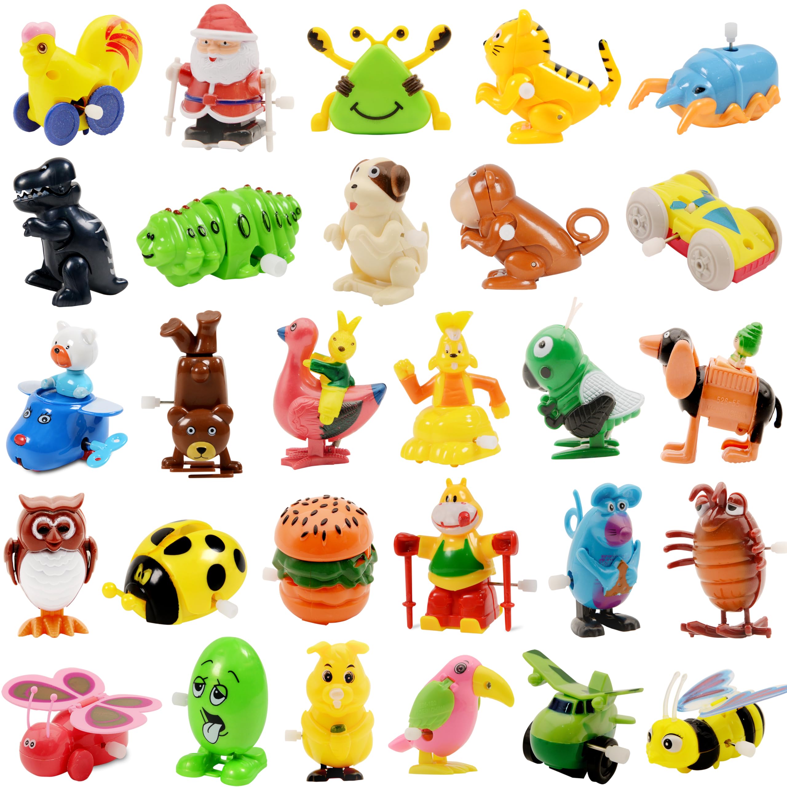 Nunki Toy Wind Up Toy,28 Pack Assorted Clockwork Toy Set, Wind Up Animal Party Favors Toy for Boys Girls Kids Toddlers(Contents and Color May Vary)