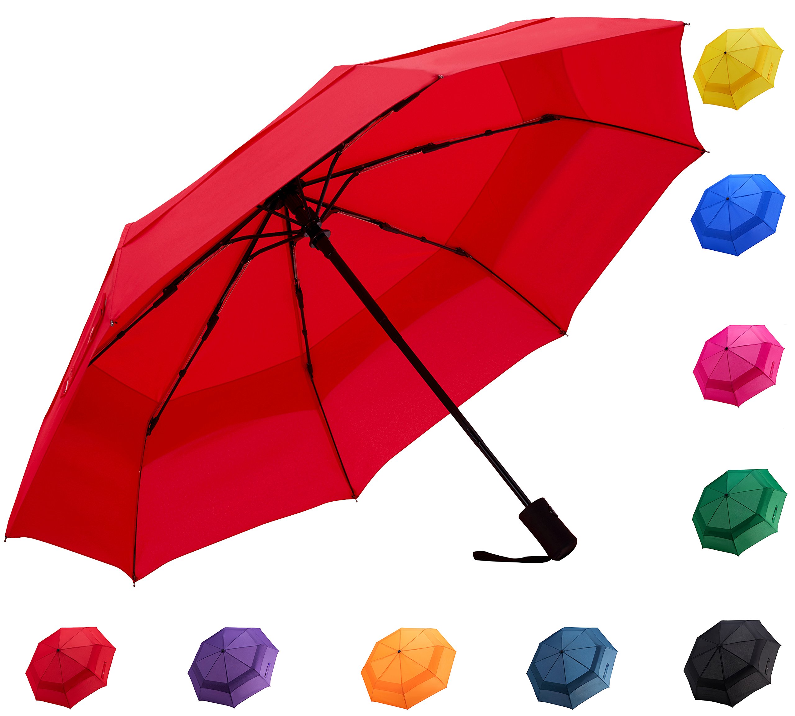 Fidus Automatic Windproof Vented Sun&Rain Travel Umbrella with Double