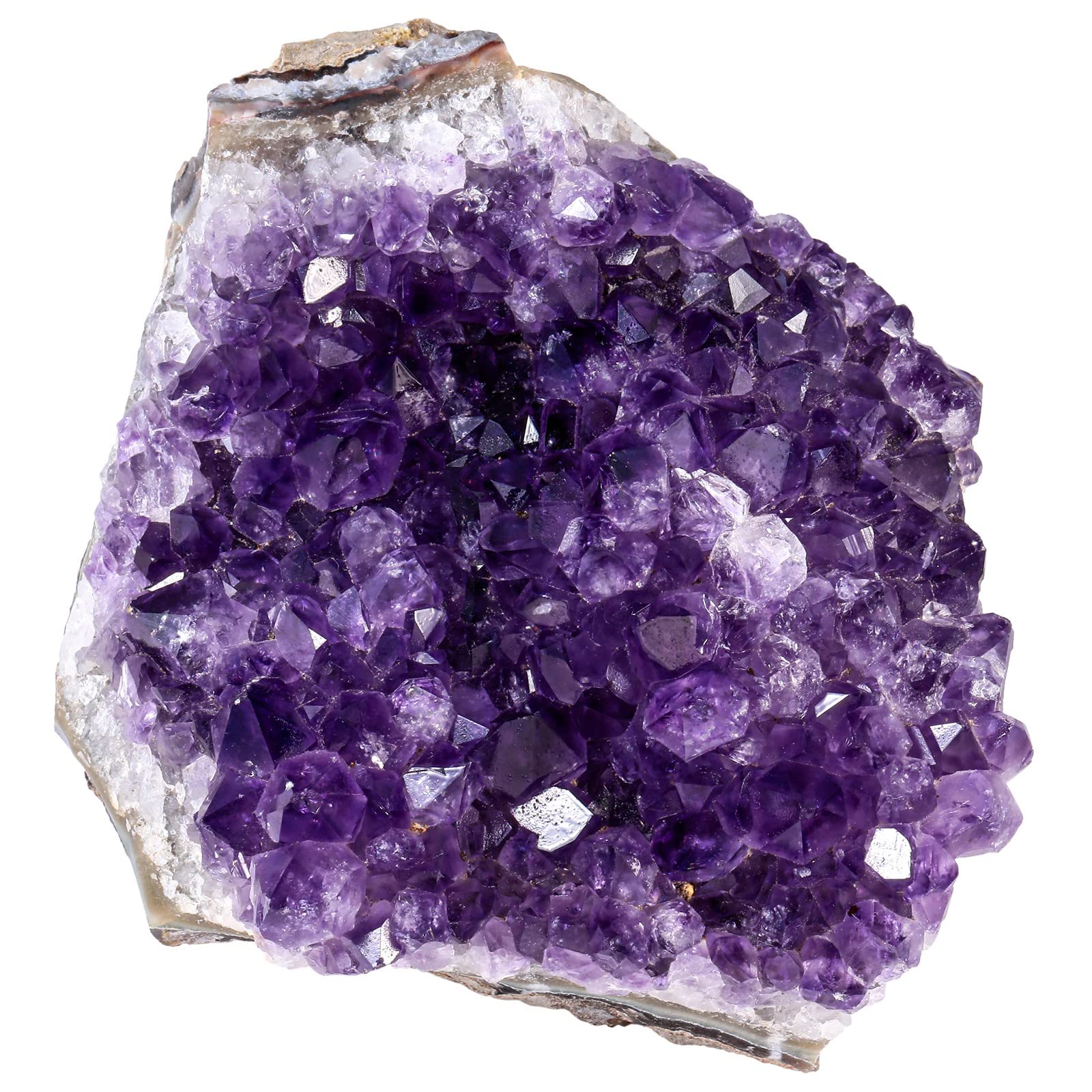 KYEYGWO Natural Amethyst Crystal Cluster Gemstone Specimen for Home Decoration Raw Druzy Geode Quartz Stone Figurine for Reiki Healing Meditation, 600-800g