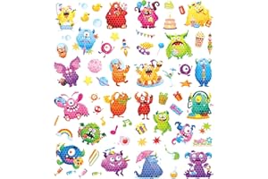 Reflective Stickers, 4 Pcs Cartoon Monster Stickers, High Visibility Adhesive Bike Sticker, Car Decals, Waterproof Warning Re