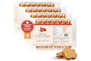 Little Quebec Sugar Shack Maple Leaf Cookies | 4 Pack x 325g | Made with Pure Maple Syrup | Traditional Maple Cream Filling |