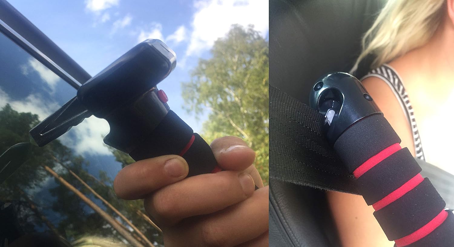 Car Handle with Car Assist Door Handle Grip Strap, Glass Breaker and Belt Cutter- for Elderly and Disabled: Health & Personal Care