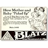 The Image Shark Reproduction Blatz Beer Ad 1950's Politically Incorrect Beer is Good for Your Baby Too Humorous Funny on 5" X 7" Metal W/Free Mounting Magnet
