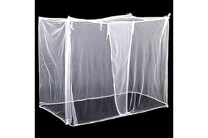 Mindsoft 4 Corners Mosquito Net for Mosquiteros para Camas Bed Canopies Netting Bed Drapes Rectangular Mosquito Mesh for Camping Home Outdoor Travel(White,L75 X W35.5 X H59 Inch,1 Opening)