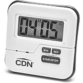 CDN Waterproof Kitchen Timer | Big Digital Display | 90-Second Loud Alarm with Flashing Light | Shatterproof &amp; Steamproof | Magnet &amp; Stand Mount | Ideal for Chefs | TMW1