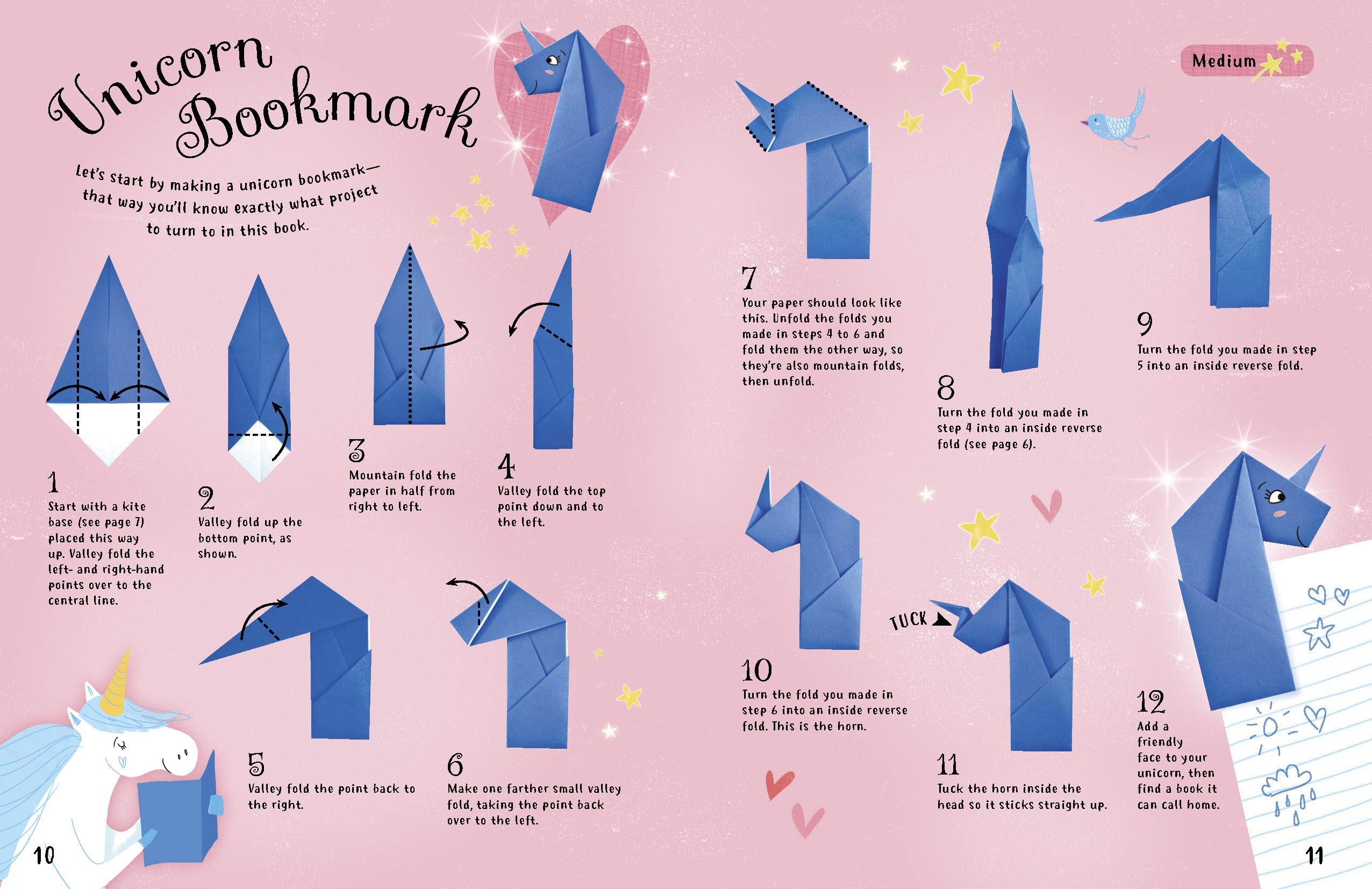 Оригами единорог схема