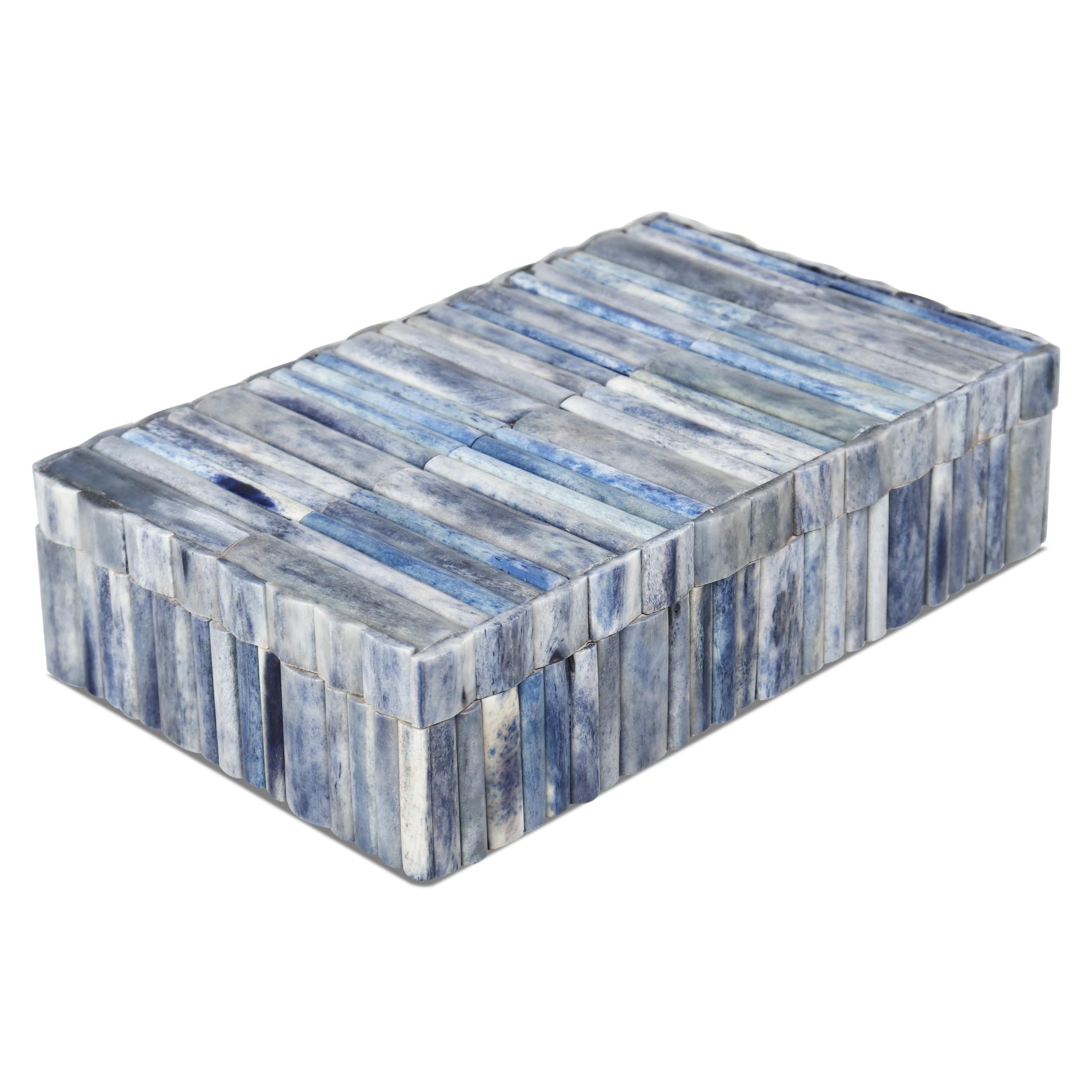 Handicrafts Home 8x5x2 Handmade Ivory Decorative Storage Box, Boho Memory & Keepsake Organizer, Multipurpose Treasure Boxes, Home Decor Accent, Gift Ready