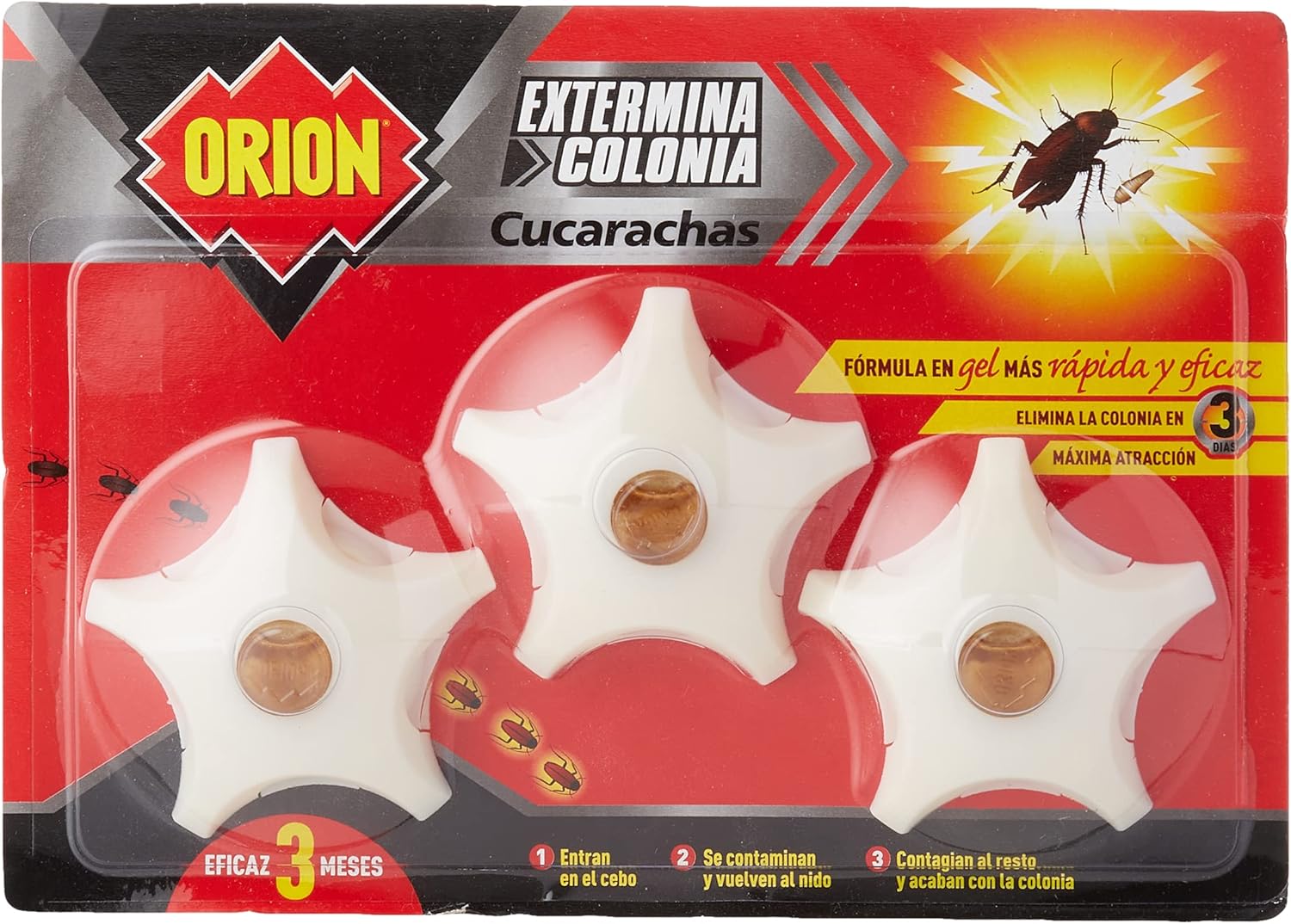 Orion Gel Insecticida Cebo Matacucarachas - 3 Unidades