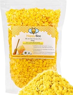 Promora 100% Reine Bienenwachs Pastillen - 200 Gramm - Perfekt geeignet für Naturkosmetik und Kerzen Herstellung