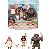 Mattel Disney Moana Set of 3 Small Dolls &amp; Accessories | Posable Small Dolls Include Moana, Maui the Demigod &amp; Gramma Tala, Plus Pua the Pig, Crab Figure &amp; 2 Accessories