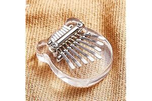 TREELF Acrylic Thumb Piano Crystal Transparent Kalimba Instrument 8 Keys Mini Thumb Piano (Bear-shaped)