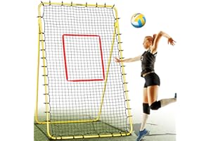 SPOYNAL Volleyball Rebounder Net, 4x7ft Volleyball Training Equipment, Adjustable Rebounder Net for Indoor Outdoor, 5 Modes Volley ball Training Net with Ground Pegs and PU Volley ball, Improve Skills