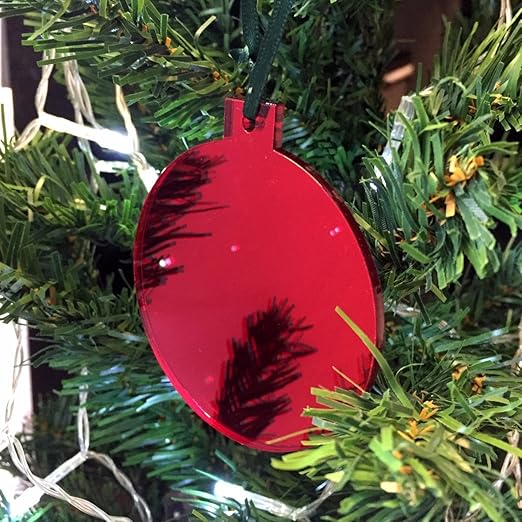 Mirrored Red Bauble Christmas Tree Decoration Pack Of Ten