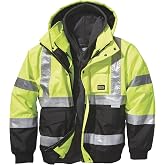 Gravel Gear HV Men's Class 3 High Visibility 3-in-1 Bomber Jacket with 3M Scotchlite Reflective Material - Lime, XL