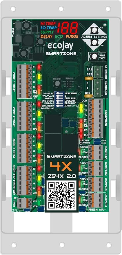 Smartzone 4x Control 4 Zone Controller Kit W Temp Sensor Universal Replacement For Honeywell Zoning Panel Truezone Hz432 More Amazon Com