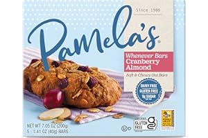 Pamela's Products Gluten Free Whenever Bars, Cranberry Almond, 5 Count Box, 7.05-Ounce (Pack of 6)
