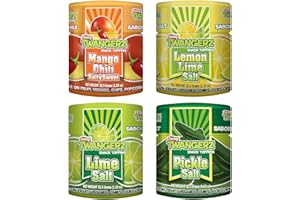 Twang Twangerz Flavored Salt Snack Topping - Lime, Lemon Lime, Mango Chili & Dill Pickle (Assorted, 4 Pack)