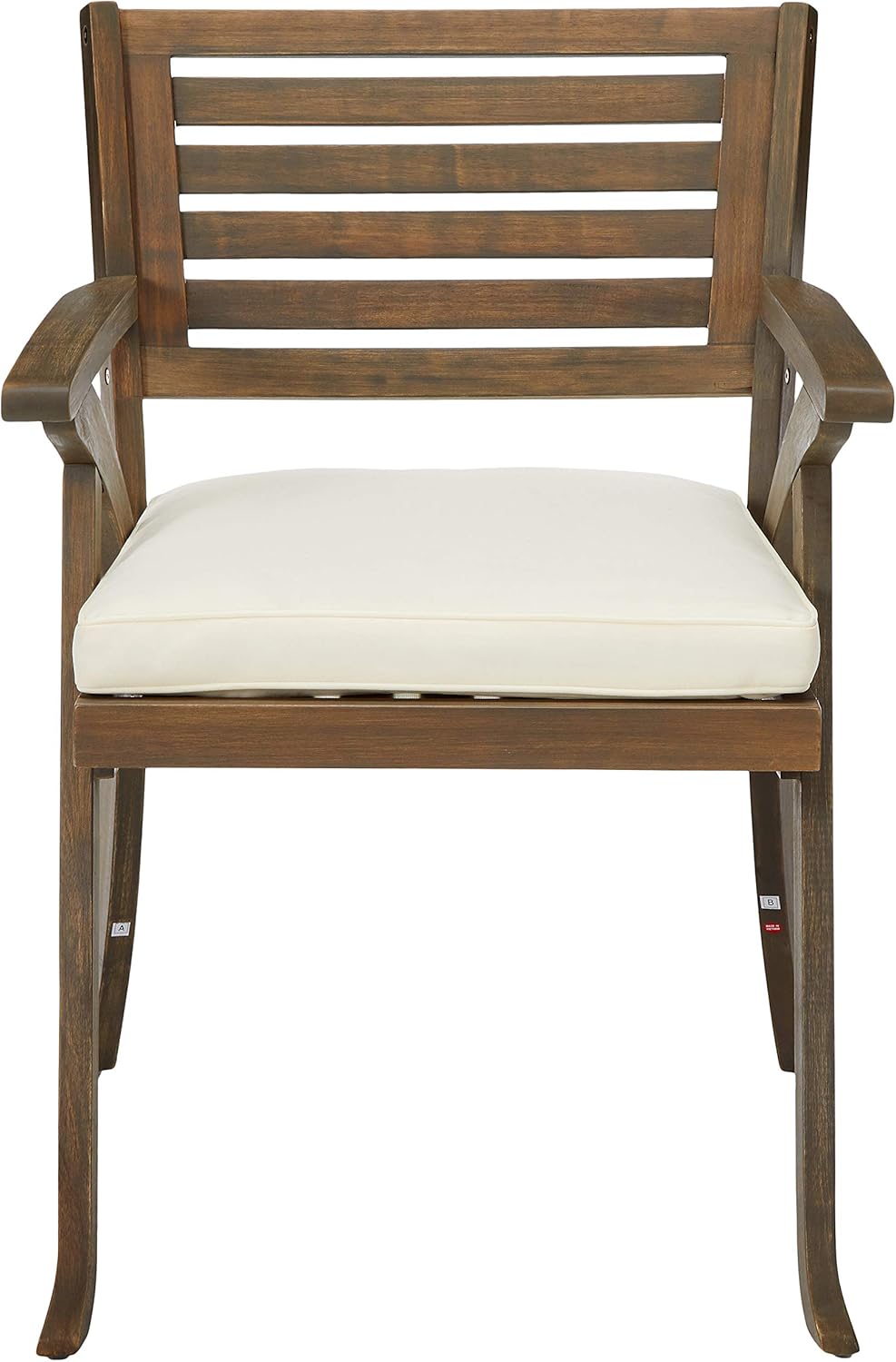 Christopher Knight Home 305765 Helen Outdoor Acacia Wood Dining Chair, Gray and Crème : Garden & Outdoor