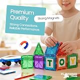Playmags 100 Piece Magnetic Building Blocks Set Learn Shapes Colors ABCs view 6