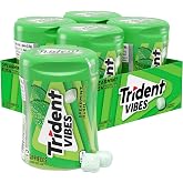 Trident Vibes Spearmint Rush Gum, 4 Bottles of 40 Pieces (160 Total Pieces) | Sugar-Free Chewing Gum with Xylitol, Perfect for Long Lasting Fresh Breath at School, Work &amp; Travel