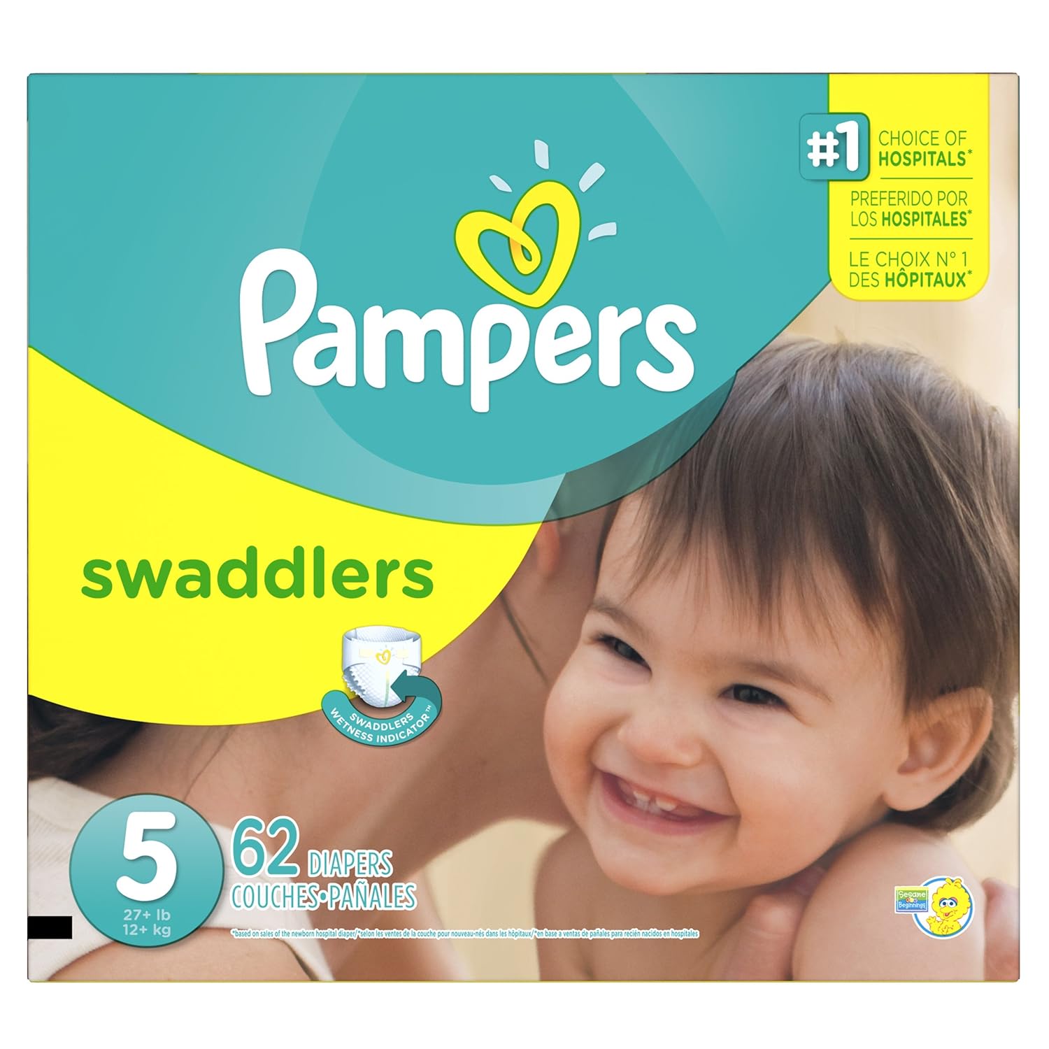 Buy Pampers Swaddlers Diapers Size 5, 62 Count Online at Low Prices in