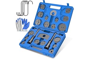 EVERESTWAY Heavy Duty Disc Brake Piston Caliper Compressor Wind Back Tool Universal Sets for Brake Pad Replacement with Hanger Hooks-28 Pieces