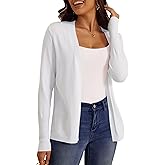 FOLUNSI Women‘s Caridgan Sweaters Casual Draped Open Front Cropped Caridgans Long Sleeve Lightweight Knit Sweater S-XL