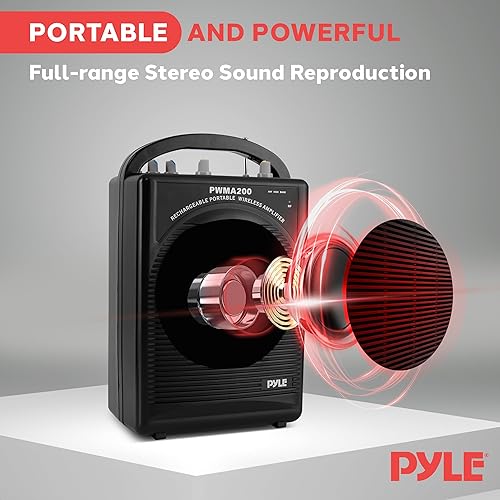 Pyle Portable PA Speaker Microphone System FM Stereo Radio