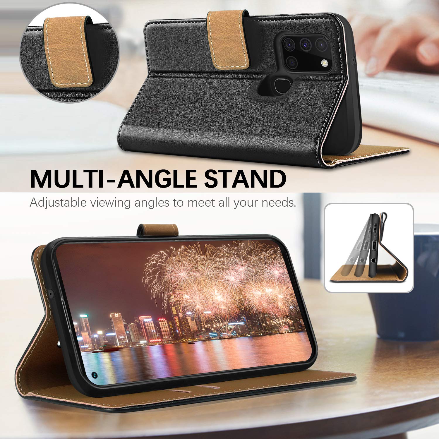 HOOMIL for Samsung A21S Case, Samsung Galaxy A21S Case, Premium PU