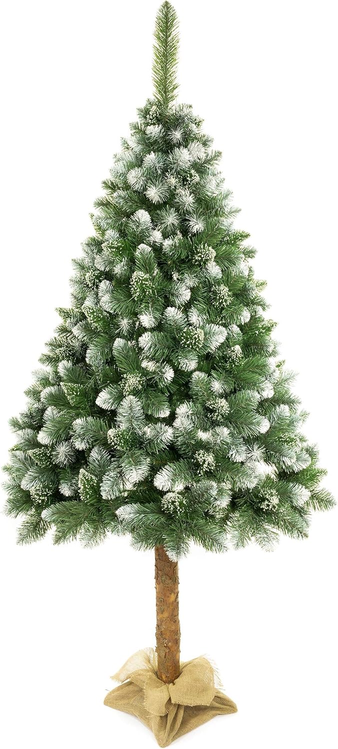 Parasol Half Christmas Tree 6ft / 1.8 with real Wooden Trunk and Solid