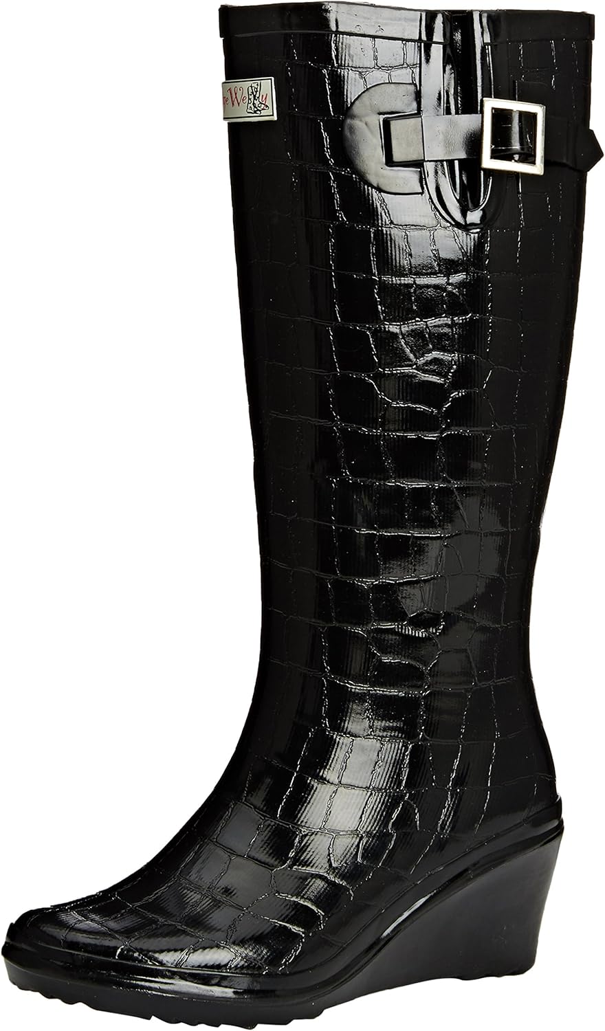 Wedge Welly Womens Man Eater Flex Black Wellington Boots MEF23 3 UK, 36 EU, Regular Amazon.co